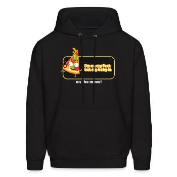 Im on my feet but my baby s on the move T-shirt - Men's Hoodie - black - Front - Elias (183cm)