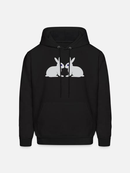 Rabbit t shirt design - Men's Hoodie - black