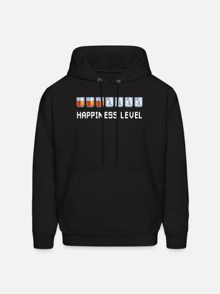 HAPPINESS LEVEL - Men's Hoodie - black