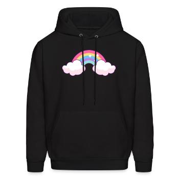 Cute Clouds, Rainbow, Unicorn Cloud, Cloud sticker - Men's Hoodie - black - Front - Elias (183cm)