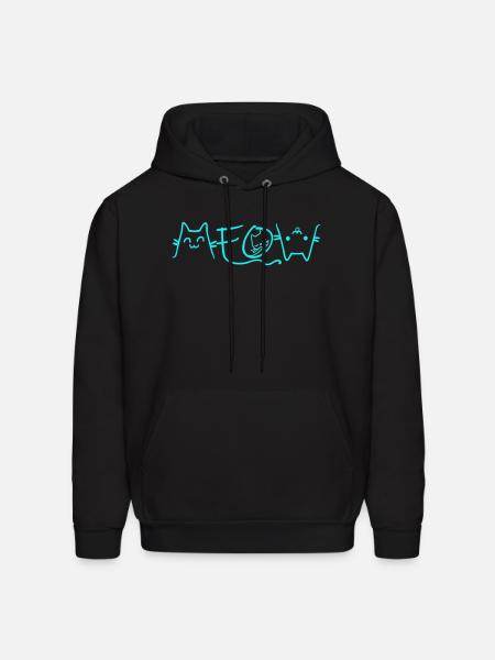 Meow Cat Face - Men's Hoodie - black