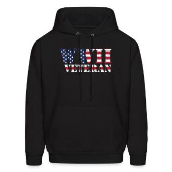 Ww2 Veteran American Flag World War Ii - Men's Hoodie - black - Front - Elias (183cm)