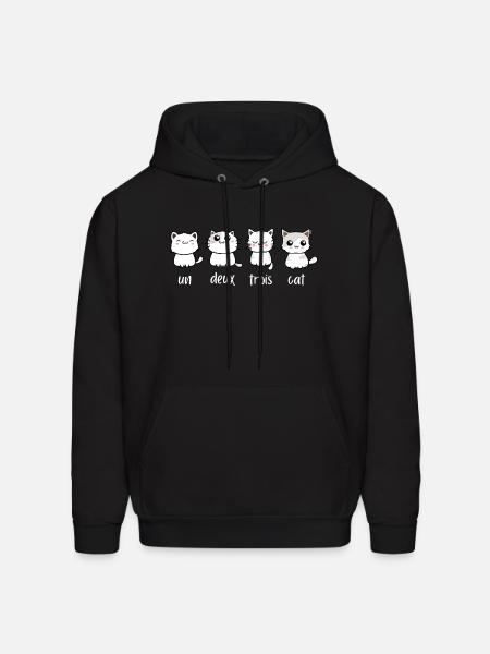 Un Deux Trois Cat - Men's Hoodie - black
