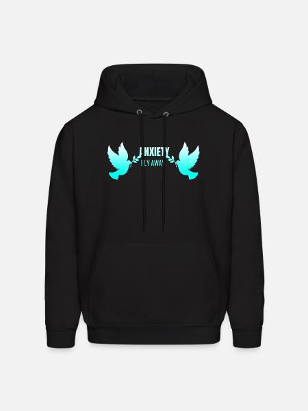 fly away anxiety - Men's Hoodie - black