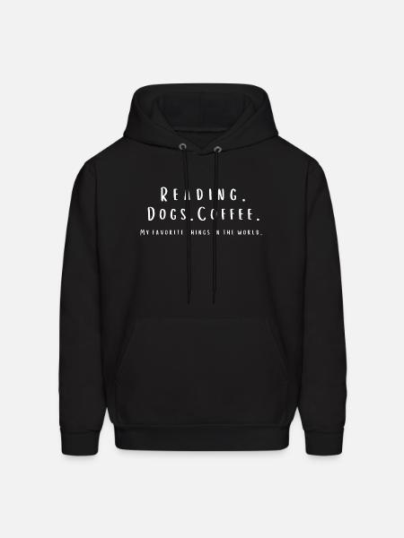Reading Coffee And Dogs - Men's Hoodie - black