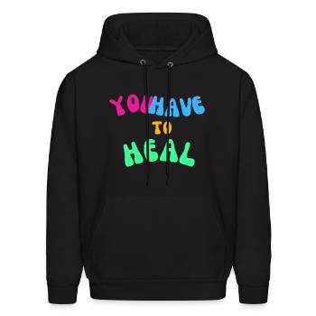 HEAL - Men's Hoodie - black - Front - Elias (183cm)