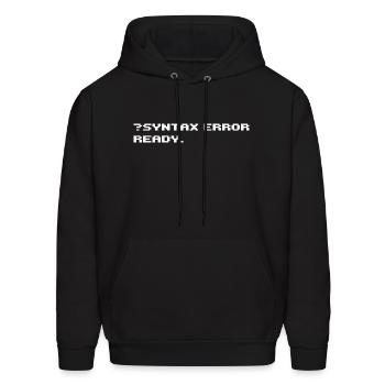 SYNTAX ERROR 8 bit retro computer - Men's Hoodie - black - Front - Elias (183cm)