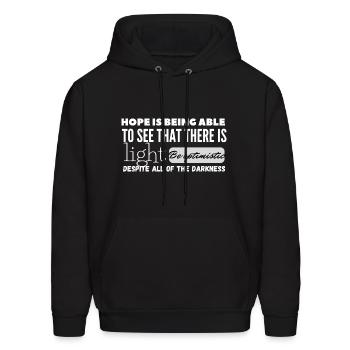 Be optimistic 1 - Men's Hoodie - black - Front - Elias (183cm)