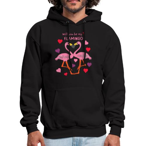 Will You be my Flamingo Valentine Kisses - Men's Hoodie