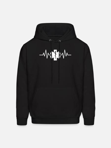Paramedic heartbeat - Men's Hoodie - black