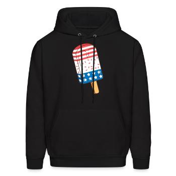 4th of July Popsicle Red White and Blue Summer - Men's Hoodie - black - Front - Elias (183cm)