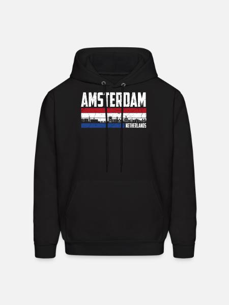 Amsterdam, Netherlands - Men's Hoodie - black