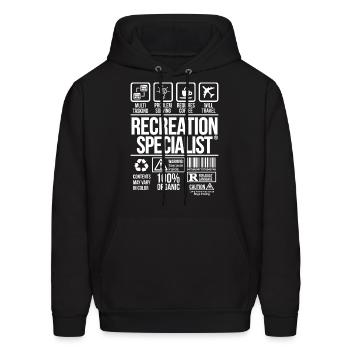 Recreation Specialist | #TSM - Men's Hoodie - black - Front - Elias (183cm)