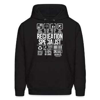 Recreation Specialist | #TSM - Men's Hoodie - black - Front - Elias (183cm)