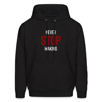 Never Stop Making - Men's Hoodie - black - Front - Elias (183cm)