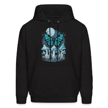 Mystic Butterfly Mushrooms - Men's Hoodie - black - Front - Elias (183cm)