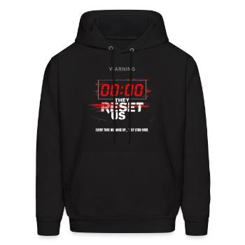 Tartaria Reset Warning – Final Message Tee Tshirt - Men's Hoodie - black - Front - Elias (183cm)