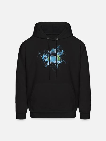Shark Shark Fish - Men's Hoodie - black