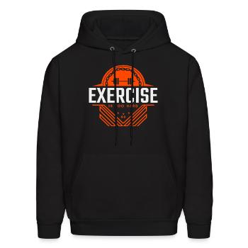 EXERCISE (is too hard) - Men's Hoodie - black - Front - Elias (183cm)