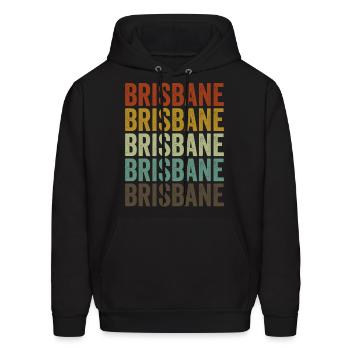 Brisbane Australia Retro Vintage - Men's Hoodie - black - Front - Elias (183cm)