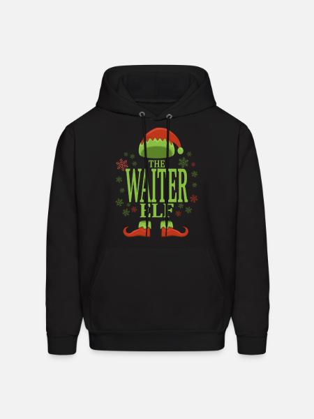 Waiter Christmas Elf - Men's Hoodie - black