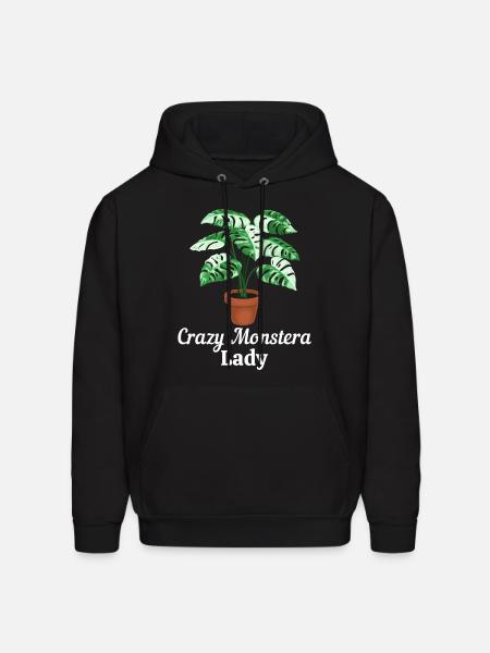 Crazy Monstera Lady - Men's Hoodie - black