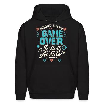 A restart awaits - Men's Hoodie - black - Front - Elias (183cm)