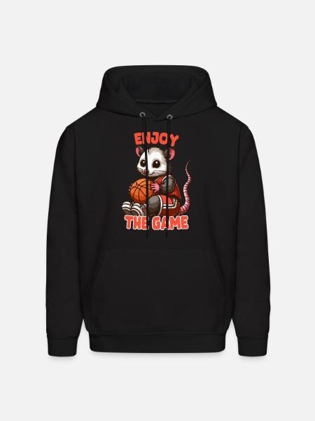 Opossum With Basketball - Men's Hoodie - black
