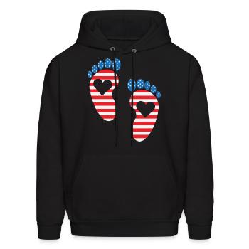 American Pregnancy Baby Feet July Fourth 4th USA - Men's Hoodie - black - Front - Elias (183cm)