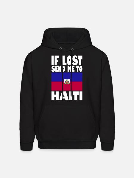 Haiti Flag Saying - Men's Hoodie - black