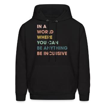 Be Inclusive - Men's Hoodie - black - Front - Elias (183cm)