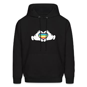 Queer Love Hands - Men's Hoodie - black - Front - Elias (183cm)