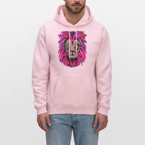 Purple Lion Head - Pink Lion Face Drawing - Men's Hoodie
