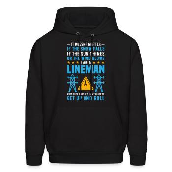 Electrical Power Lineman | Utility Lineman - Men's Hoodie - black - Front - Elias (183cm)
