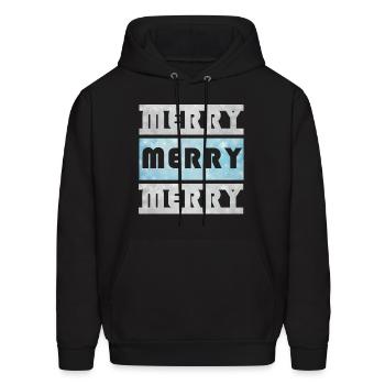 Merry Merry Merry Ice Blue and Sliver - Men's Hoodie - black - Front - Elias (183cm)