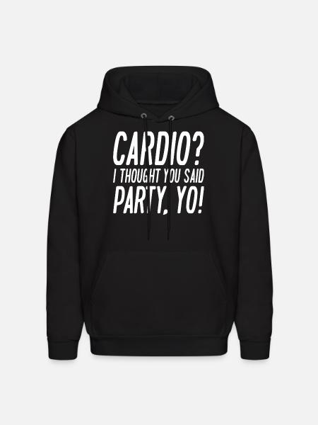 Cardio Party Yo - Men's Hoodie - black