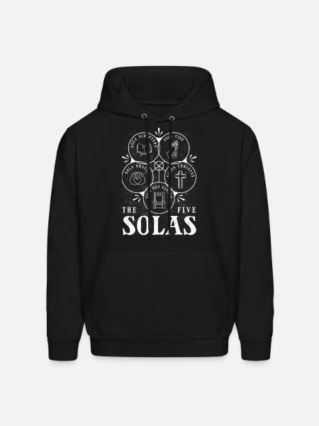 5 Solas, Protestant Christian Reformation - Men's Hoodie - black
