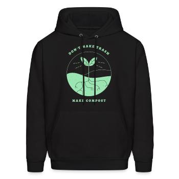 Don't Make Trash Make Compost - Men's Hoodie - black - Front - Elias (183cm)