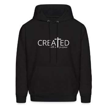 Created With a Purpose, Jesus, Christian,Religious - Men's Hoodie - black - Front - Elias (183cm)