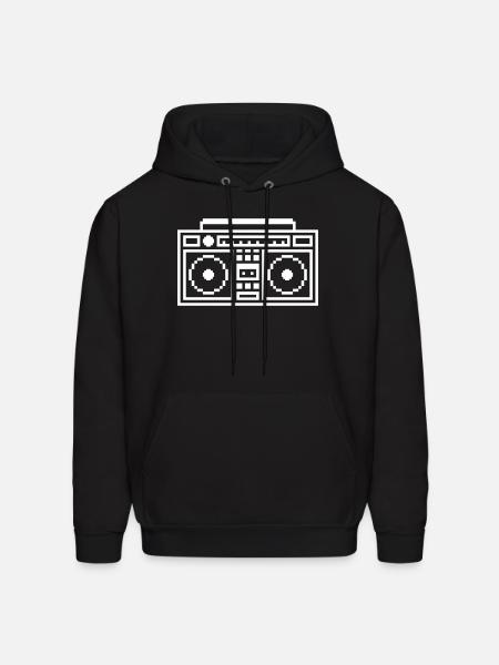 Retro Ghettoblaster Boombox - Men's Hoodie - black