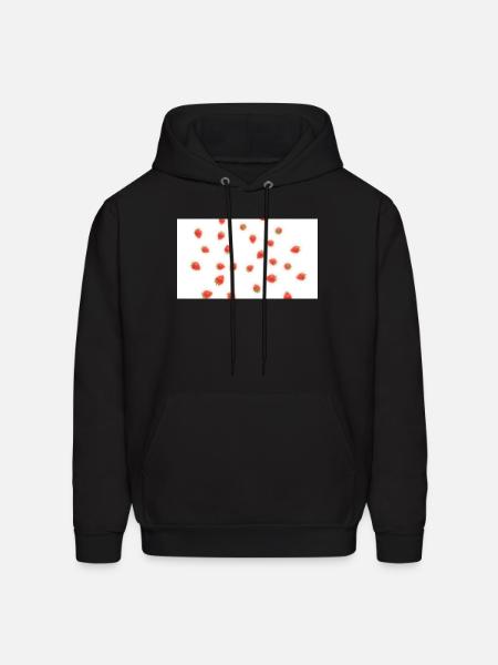 Strawberry Scatter Pattern - Men's Hoodie - black