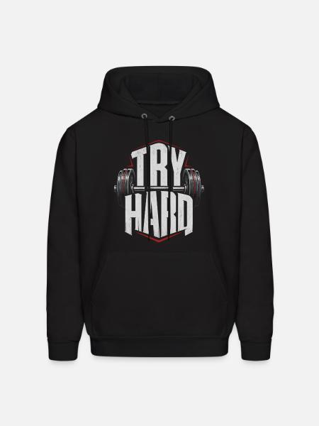 Try Hard Gym Anthem - Men's Hoodie - black