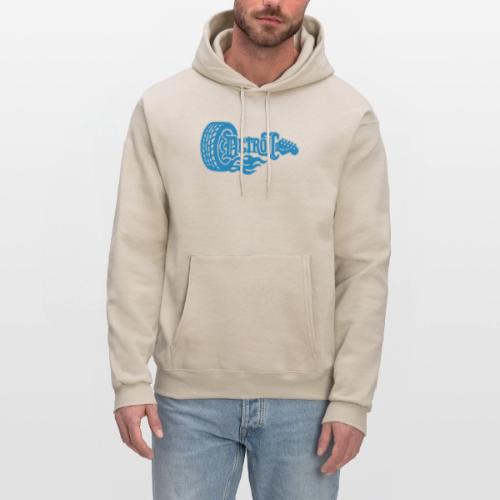 The D® - Detroit Wheel Guitar with Flames Bl Slvr - Men's Hoodie