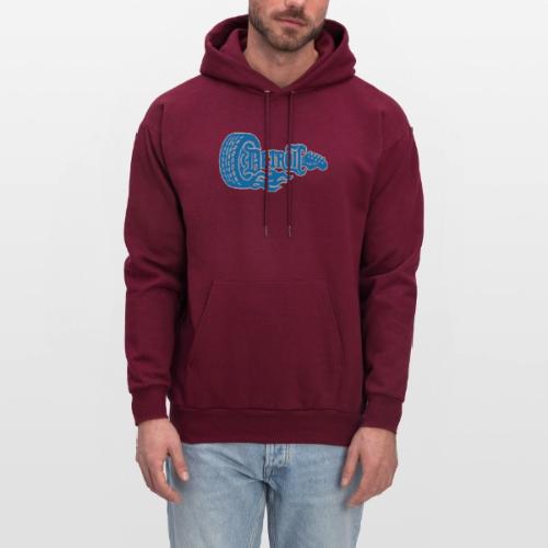 The D® - Detroit Wheel Guitar with Flames Bl Slvr - Men's Hoodie