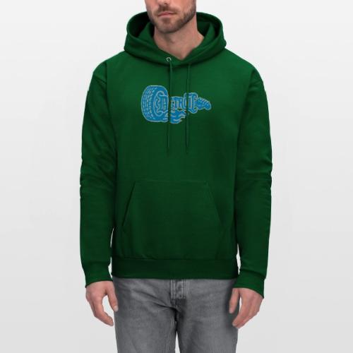 The D® - Detroit Wheel Guitar with Flames Bl Slvr - Men's Hoodie