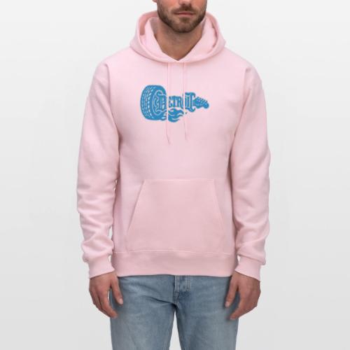 The D® - Detroit Wheel Guitar with Flames Bl Slvr - Men's Hoodie