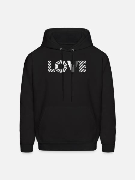 Love Square – Romantic Text Art - Men's Hoodie - black