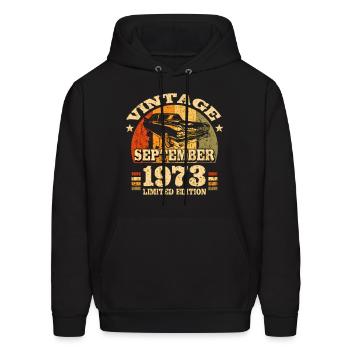 December 1973 anniversary december 1973 - Men's Hoodie - black - Front - Elias (183cm)