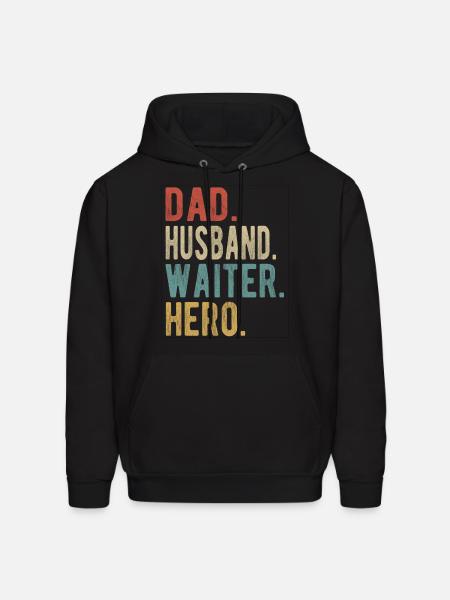 Waiter Dad Husband Hero - Men's Hoodie - black