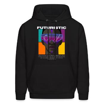 futuristic - Men's Hoodie - black - Front - Elias (183cm)